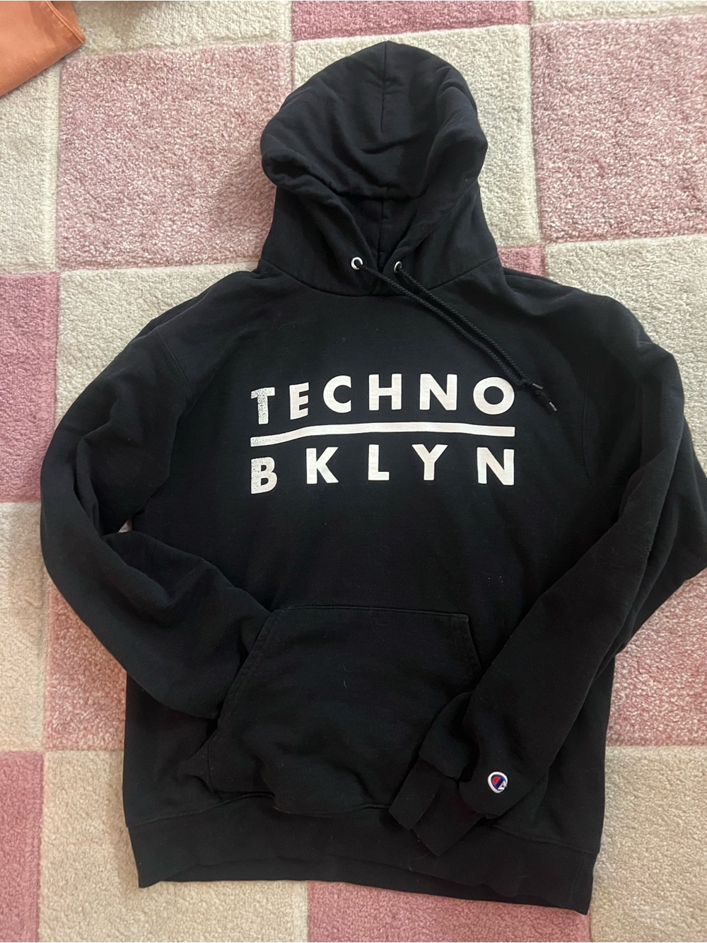 Champion Black 'TECHNO BKLYN' Graphic Hoodie